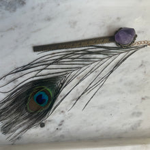 Load image into Gallery viewer, Crystal Bookmarks with Peacock Feather
