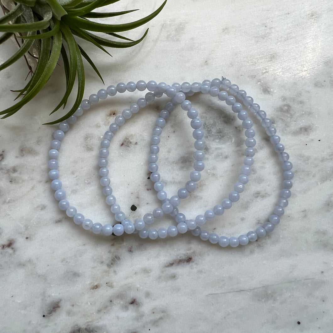 Blue Lace Agate Bracelet (small beads)