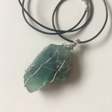 Load image into Gallery viewer, Rough Fluorite Necklace on Leather
