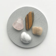Load image into Gallery viewer, Moonstone, tigers eye, howlite, rose quartz crystals
